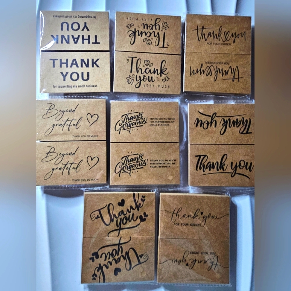 50ct Mixed Kraft Thank You Cards - NWOT